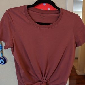 Madewell Tops - Madewell knot front tee berry pink red Small Madewell Tops - Madewell knot front tee berry pink red Small